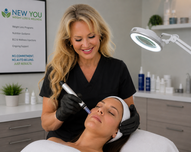 Microneedling skin resurfacing treatment